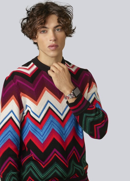 Missoni Fabric 24 mm Apple watch compatible strap, Multicoloured  - LS23W008BV00ERSM9B4