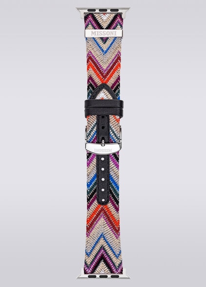 Missoni Fabric 24 mm Apple watch compatible strap, Multicoloured  - LS23W008BV00ERSM9B4