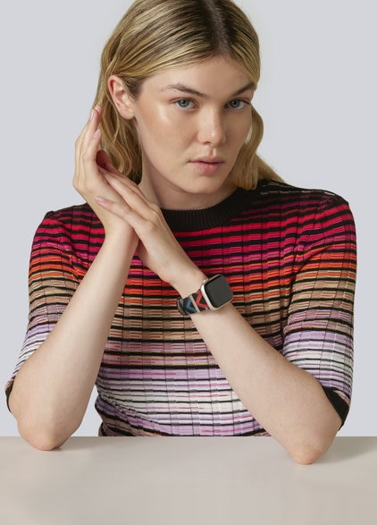 Correa de tejido Missoni compatible con Apple Watch de 24 mm, Multicolor  - LS23W00BBV00ERSM9BB