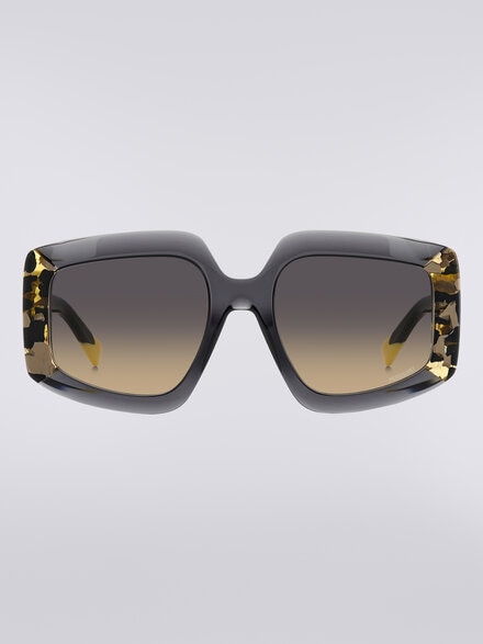 Squared sunglasses with triangle shaped metal trim , Multicoloured  - LS23W00HBV008BS91K8