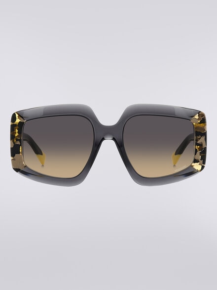 Squared sunglasses with triangle shaped metal trim, Multicoloured  - LS23W00HBV008BS91K8