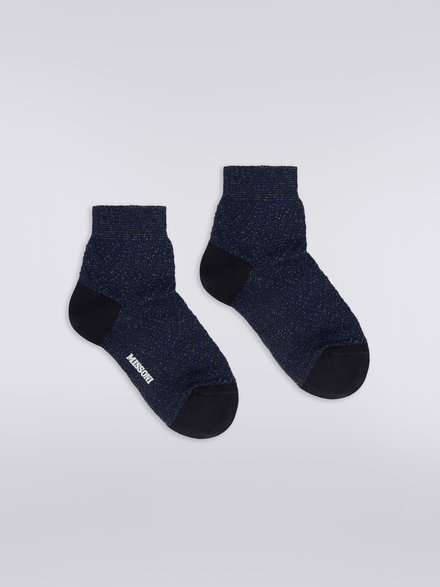 Zigzag modal short socks with lurex, Multicoloured  - LS23WS0UBV00DCSM67V