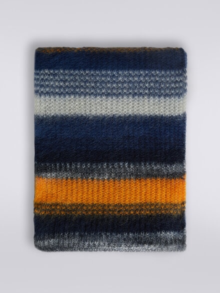 Striped mohair blend scarf, Multicoloured  - LS23WS15BV00EMSM67R