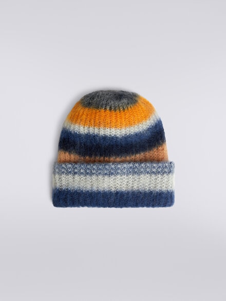 Gorro beanie en mezcla de mohair a rayas, Multicolor  - LS23WS16BV00EMSM67R