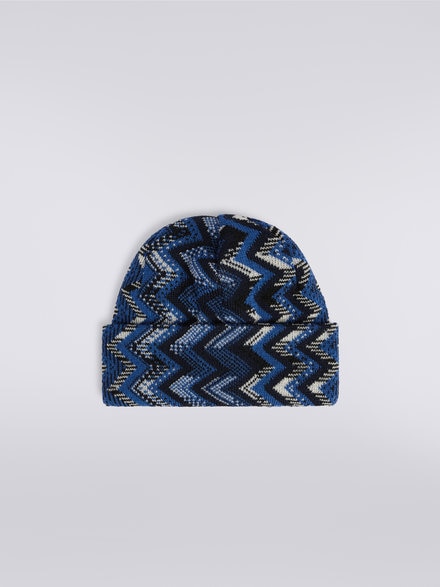 Zigzag wool knit hat, Multicoloured  - LS23WS18BV00EMSM67U