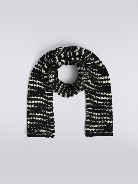Sciarpa in maglia di lana fiammata, Multicolore  - LS23WS19BV00EMSM67S