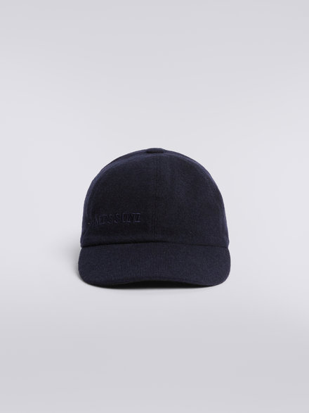 Chapeau en cachemire avec visière et logo, Multicolore  - LS23WS1EBV00EMSM67U