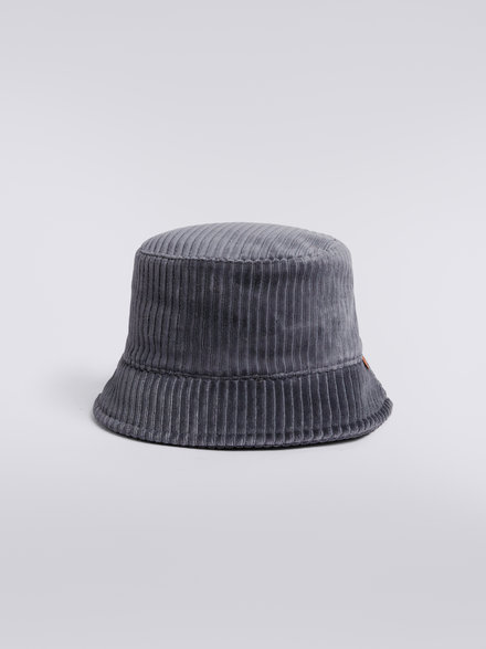 Ribbed cotton blend bucket hat, Multicoloured  - LS23WS29BV00ENSM67R