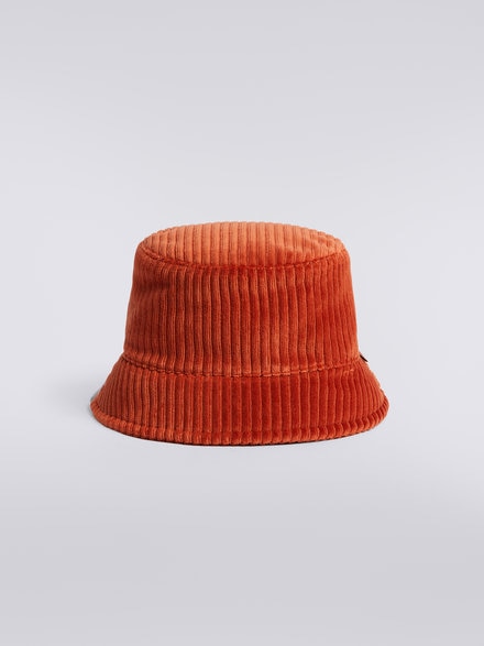 Ribbed cotton blend bucket hat, Multicoloured  - LS23WS29BV00ENSM67U