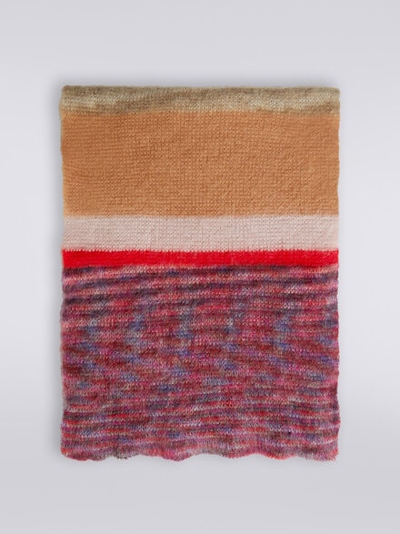 Striped mohair blend scarf, Multicoloured  - LS23WS2HBV00ENSM67U