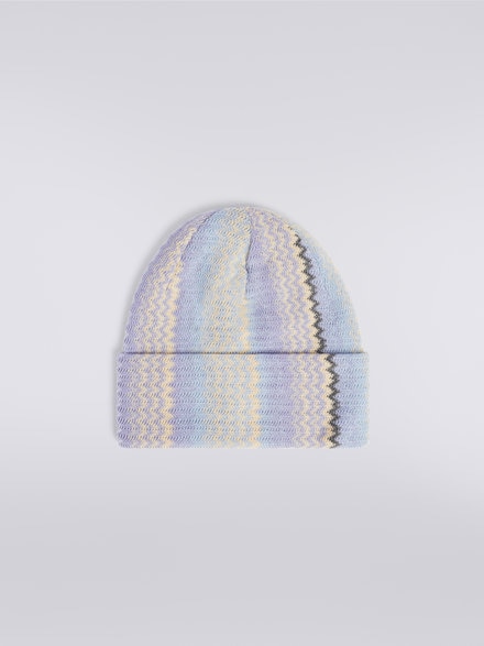 Wool blend hat with zigzag pattern, Multicoloured  - LS23WS2LBV00ENSM67U