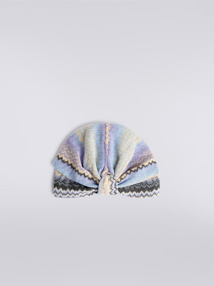 Turban aus Wollmischgewebe mit Zickzackmuster , Mehrfarbig  - LS23WS2MBV00ENSM67U