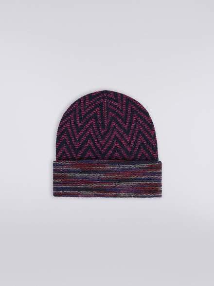 Cappello in lana e alpaca zig zag, Multicolore  - LS23WS2VBV00ENSM67S