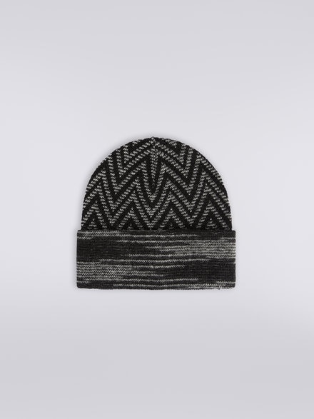 Zigzag wool and alpaca hat, Multicoloured  - LS23WS2VBV00ENSM67U