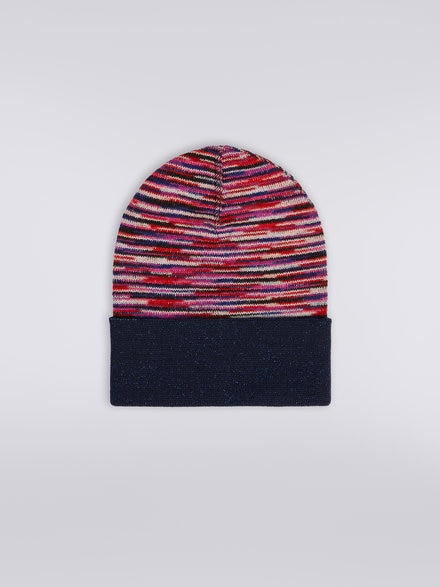 Slub wool and viscose hat with lurex, Multicoloured  - LS23WS2YBV00ENSM67U