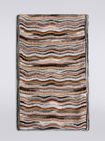Viscose blend scarf with sequins, Multicoloured  - LS23WS30BV00ENSM67R