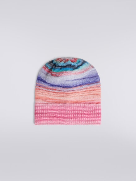 Striped mohair and alpaca hat, Multicoloured  - LS23WS3CBV00ENSM67U
