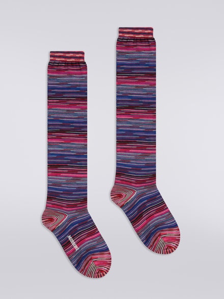 Chaussettes en coton mélangé flammé, Multicolore  - LS23WS3LBV00ENSM67R