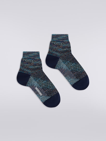 Short cotton blend socks with lurex, Multicoloured  - LS23WS3MBV00ENSM67S