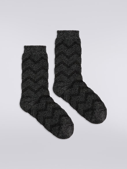 Socken aus Baumwolle und Nylon mit Zickzackmuster , Mehrfarbig  - LS23WS3NBV00ENSM67R