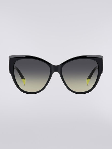 Rounded frame sunglasses with contrasting logo insert, Multicoloured  - LS24S00ABV008BS505U