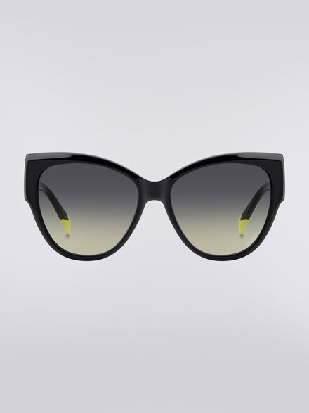 Rounded frame sunglasses with contrasting logo insert, Multicoloured  - LS24S00ABV008BS505U