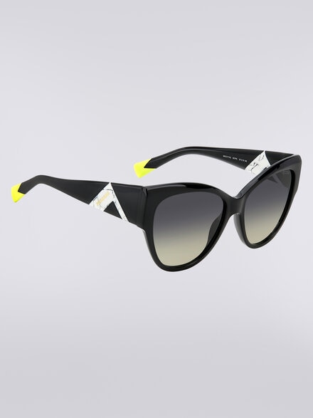 Rounded frame sunglasses with contrasting logo insert, Multicoloured  - LS24S00ABV008BS505U