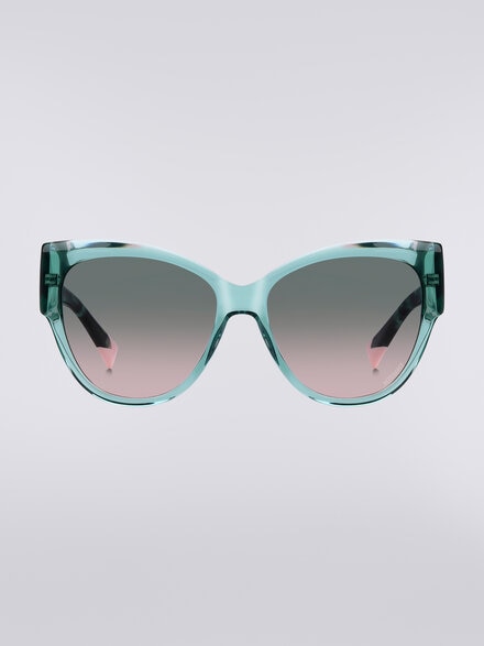 Rounded frame sunglasses with contrasting logo insert, Multicoloured  - LS24S00ABV008BS6140