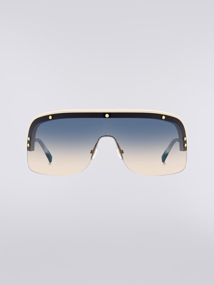 Sonnenbrille im Shield-Design mit Metallbügeln und Bügelenden aus Acetat, Mehrfarbig  - LS24S00DBV008BS01EU
