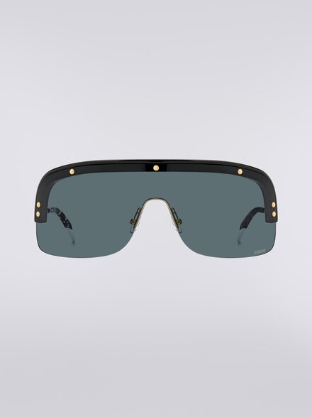 Sonnenbrille im Shield-Design mit Metallbügeln und Bügelenden aus Acetat, Mehrfarbig  - LS24S00DBV008BS505U