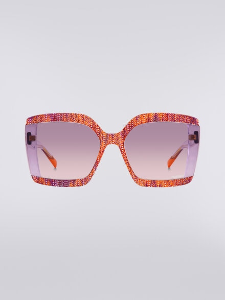 Lunettes de soleil carrées avec inserts en tissu, Multicolore  - LS24S00EBV008BS30C5