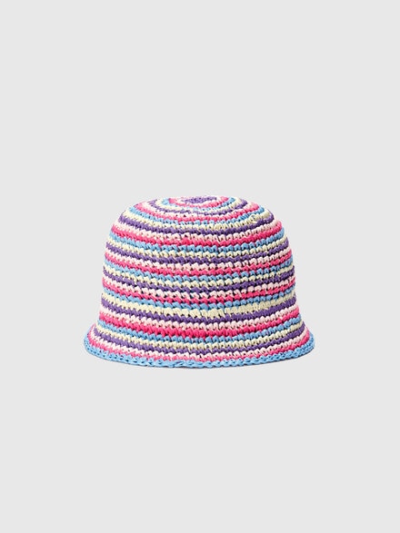Sombrero cloche de punto de viscosa con confección de ganchillo, Multicolor  - LS24SS03BV00FUSM67U