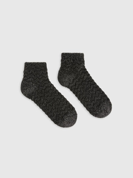 Cotton and nylon socks with zigzag pattern, Multicoloured  - LS24SS07BV00FUSM67V