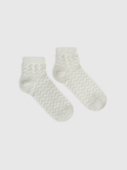 Cotton and nylon socks with zigzag pattern, Multicoloured  - LS24SS07BV00FUSM67W
