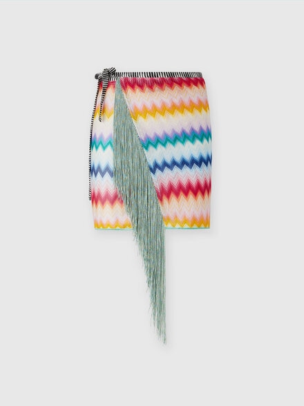 Viscose chevron sarong with lurex, Multicoloured  - LS24SS11BV00FUSM67U