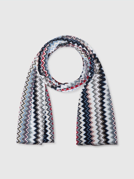 Cotton chevron knit scarf, Multicoloured  - LS24SS1EBV00FTSM67U