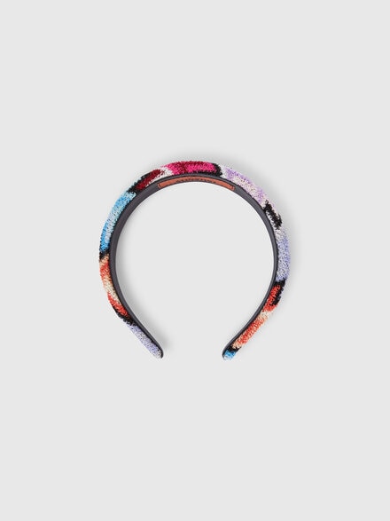 Hair band in viscose with zigzag pattern , Multicoloured  - LS24SS1SBV00FUSM67U