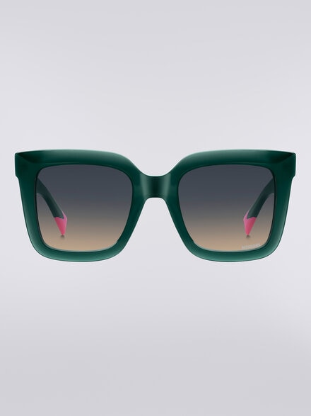 Square acetate sunglasses, Green - LS24W000BV008BS6140