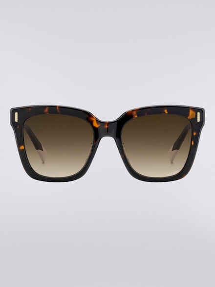 Square acetate sunglasses, Black - LS24W003BV008BS01AM