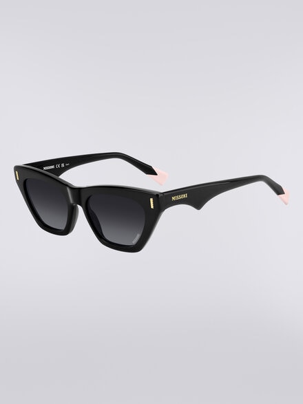 Square acetate sunglasses, Black - LS24W004BV008BS505U