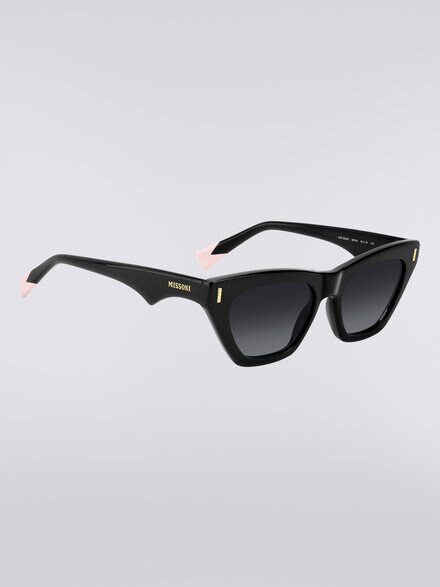 Square acetate sunglasses, Black - LS24W004BV008BS505U
