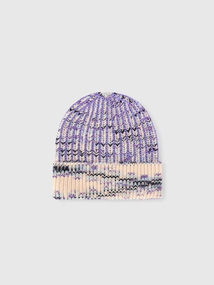 Slub wool blend beanie, Multicoloured  - LS24WS08BV00GMSM67U