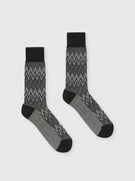 Zick-Zack-Socken aus einer Baumwollmischung, Mehrfarbig  - LS24WS0EBV00GLSM67R