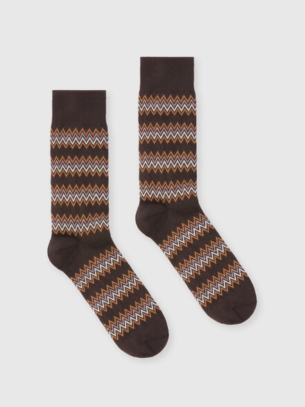 Socken aus einer Baumwoll-Jacquard-Mischung, Mehrfarbig  - LS24WS0GBV00GLSM67V