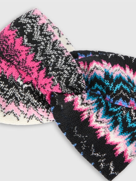 Wool and viscose headband, Multicoloured  - LS24WS0VBV00GMSM67U