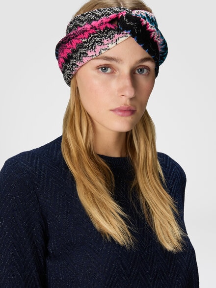 Wool and viscose headband, Multicoloured  - LS24WS0VBV00GMSM67U