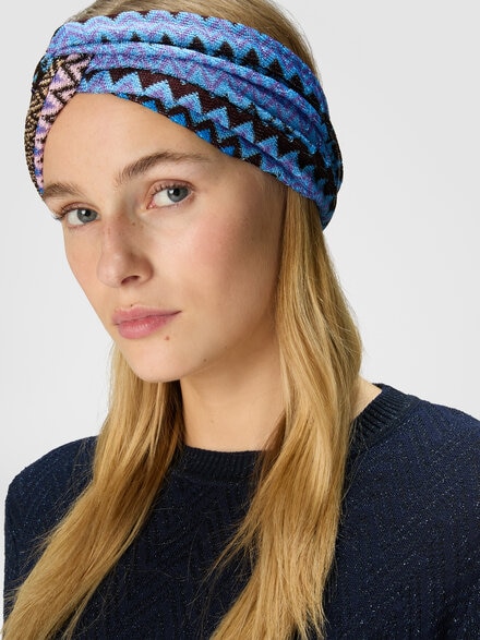 Zig zag viscose headband, Multicoloured  - LS24WS0WBV00GMSM67R