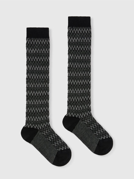 Long zig zag cotton socks, Multicoloured  - LS24WS15BV00GMSM8DF