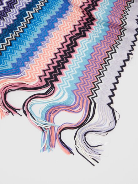 Zig zag wool blend scarf, Multicoloured  - LS24WS1MBV00GMSM67U