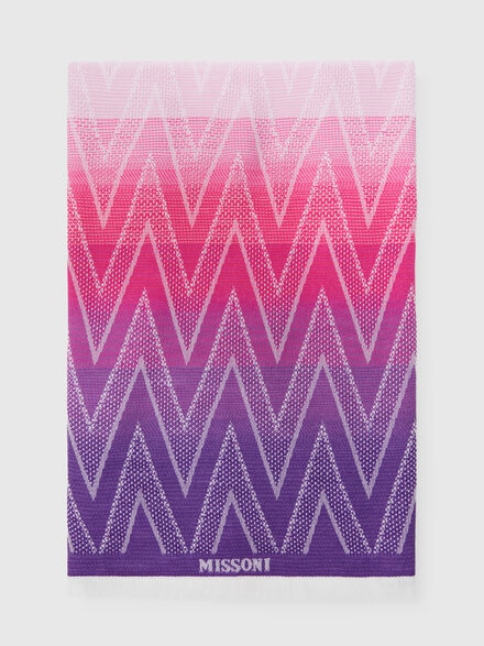 Wool stole with fringes, Multicoloured  - LS24WS1WBV00GMSM67U